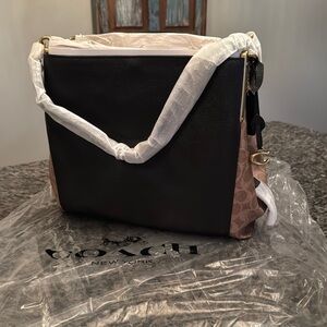 Coach Black leather and coated canvas Brown Women's Bag NWT